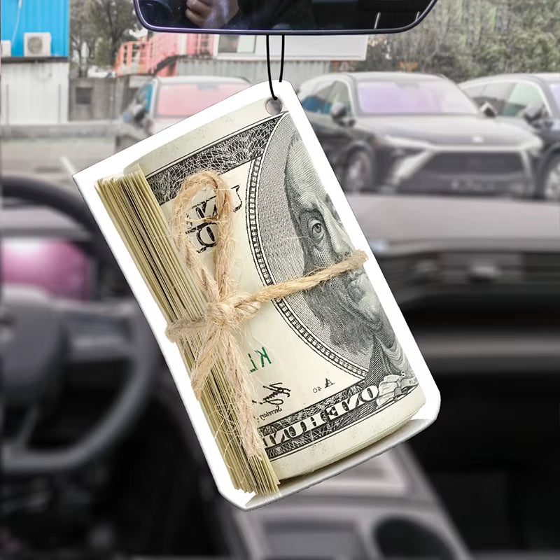 US Dollar Coins Funny and Interesting Car Perfume Aromatherapy Tablets Air Freshener Rearview Mirror Pendant Pendant Cartoon