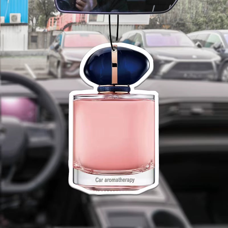 Pink Perfume Bottle Bow Car Incense Car Perfume Perfume Stick Fragrance Pendant Out of the Wind Mouth Bag