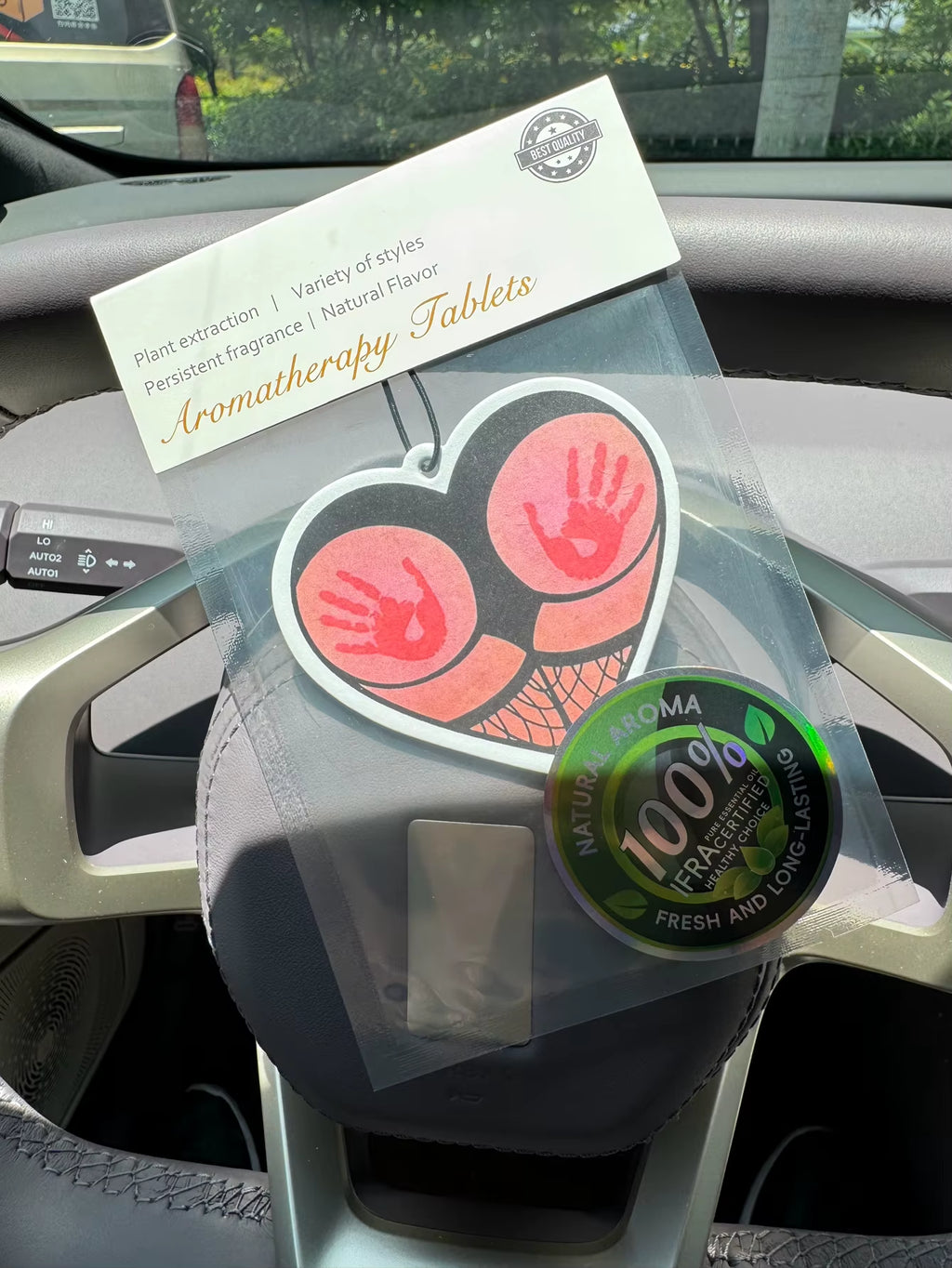 Sexy Person with Red Handprints on Both Sides of Their Buttocks Wearing Sexy Fishnet Stockings, Car Air Freshener, Wardrobe Air Freshener, Perfume, Rearview Mirror Decoration, Car Accessories Interior Pendant, Natural Fragrance to Purify the Air, Anime Cartoon Toilet Sachet, Living Room Office Room Bedside Hanging Ornament