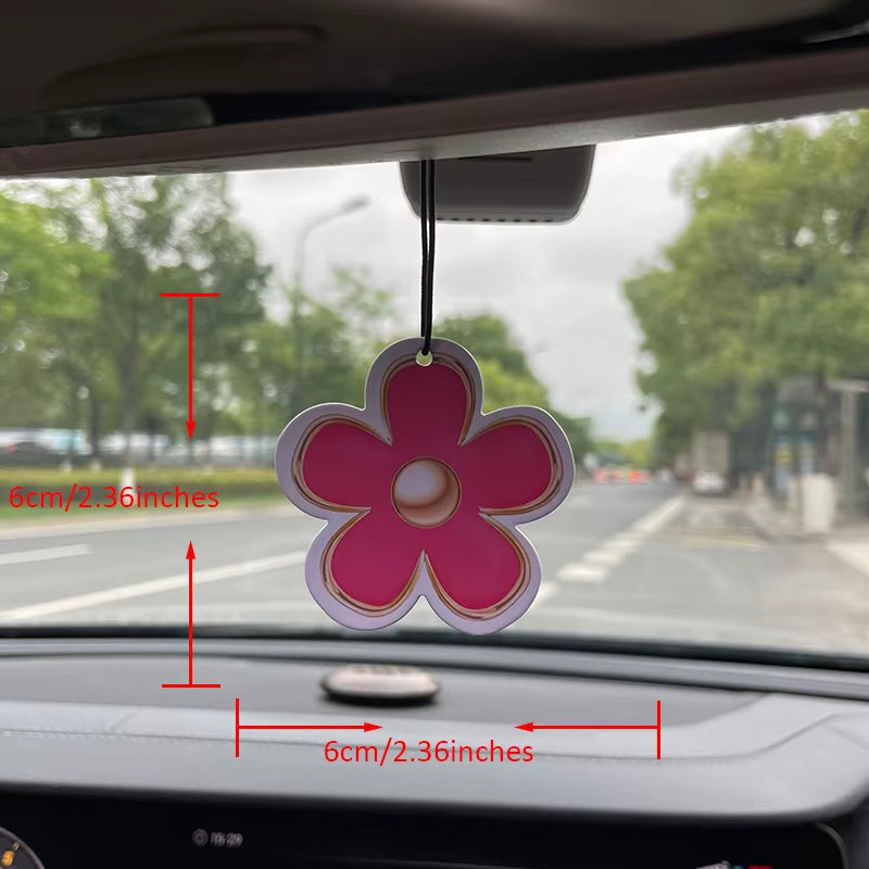 Car Aromatherapy Perfume Air Freshener Japanese Cartoon Animation Rearview Mirror Fragrance Pendant Toilet Air Vent Flowers