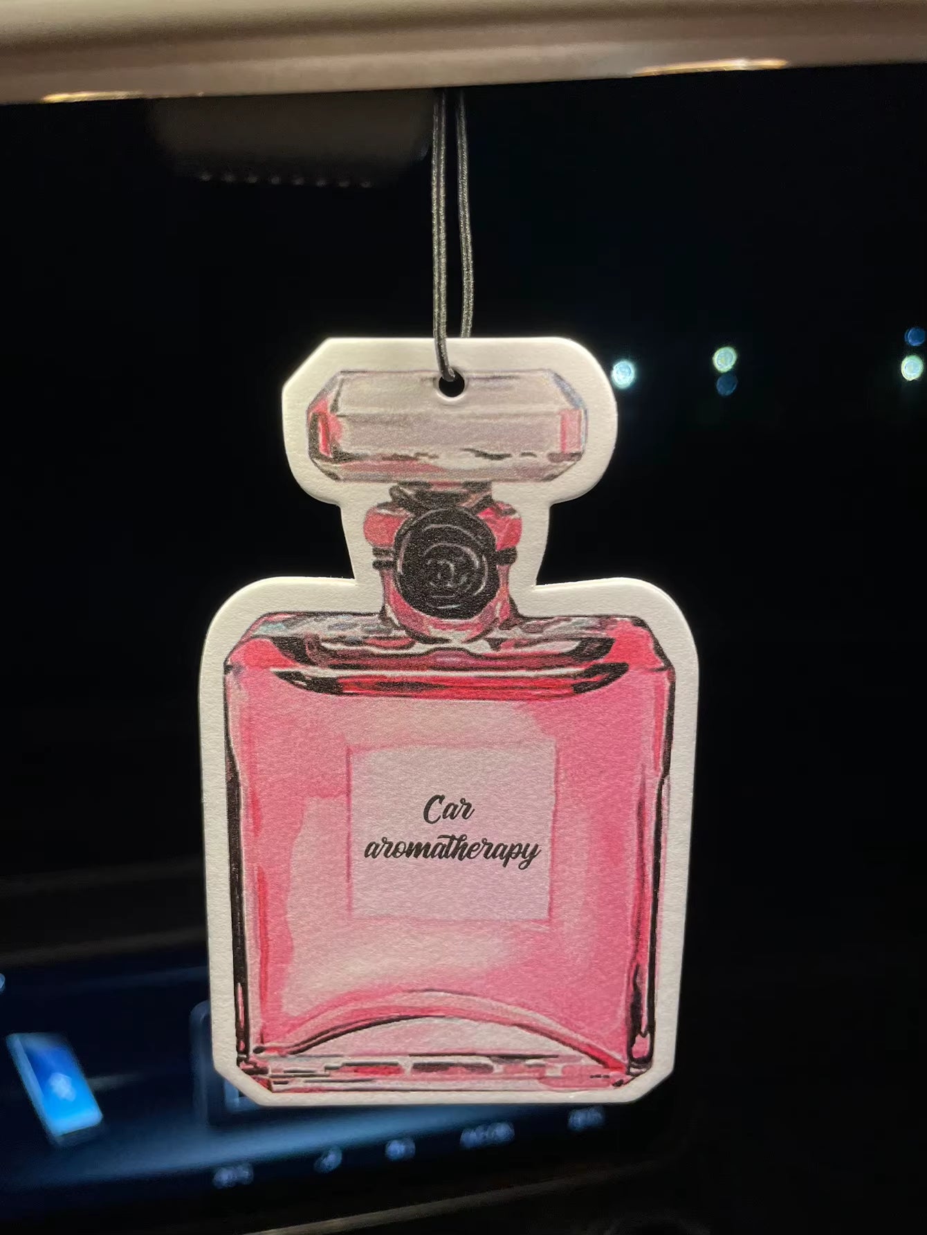 Car Aromatherapy Perfume Air Freshener Japanese Cartoon Anime Rearview Mirror Fragrance Pendant Toilet Air Outlet Pink Bottle