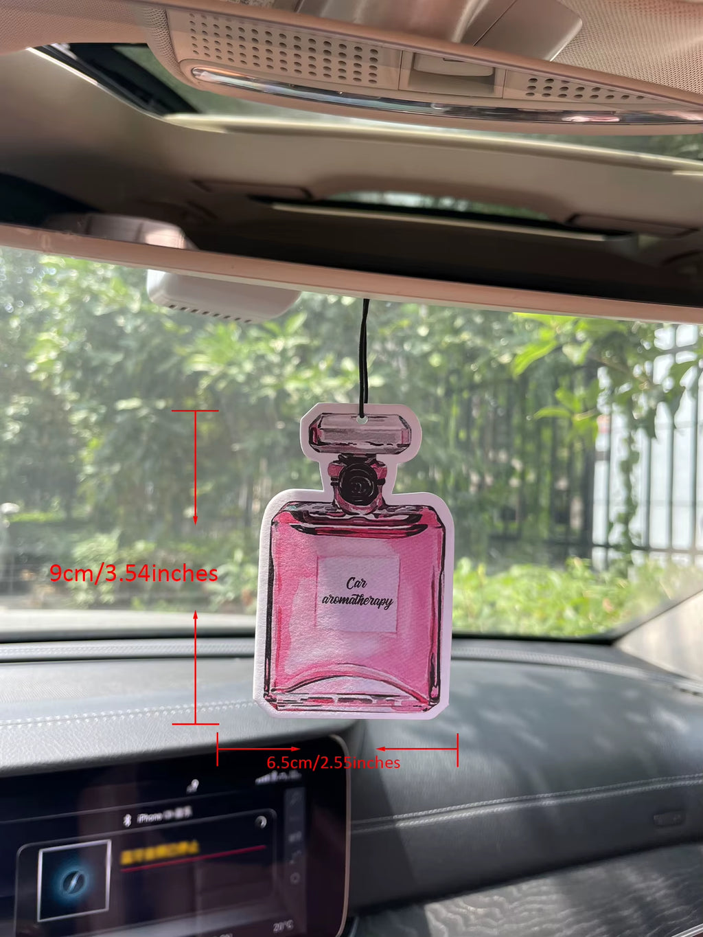 Car Aromatherapy Perfume Air Freshener Japanese Cartoon Anime Rearview Mirror Fragrance Pendant Toilet Air Outlet Pink Bottle