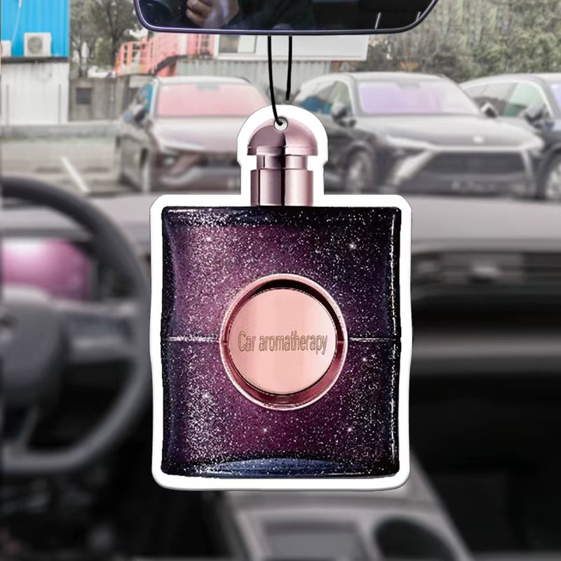 Purple Perfume Bottle Glass Car-Mounted Aromatherapy Car Perfume Perfume Long-Lasting Fragrance Pendant Piece Out of the Mouth F