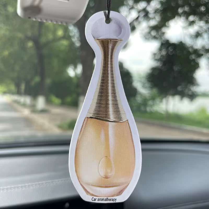 Gilt Perfume Bottle Glass Car Incense Car Perfume Perfume Lasting Stay Pendant Air Outlet Perfume Bag