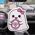 Car Aromatherapy Perfume Air Freshener Japanese Cartoon Animation Rearview Mirror Fragrance Pendant Toilet Air Vent Pink Ghost