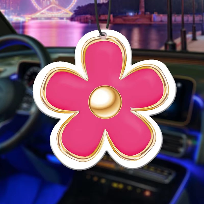 Car Aromatherapy Perfume Air Freshener Japanese Cartoon Animation Rearview Mirror Fragrance Pendant Toilet Air Vent Flowers