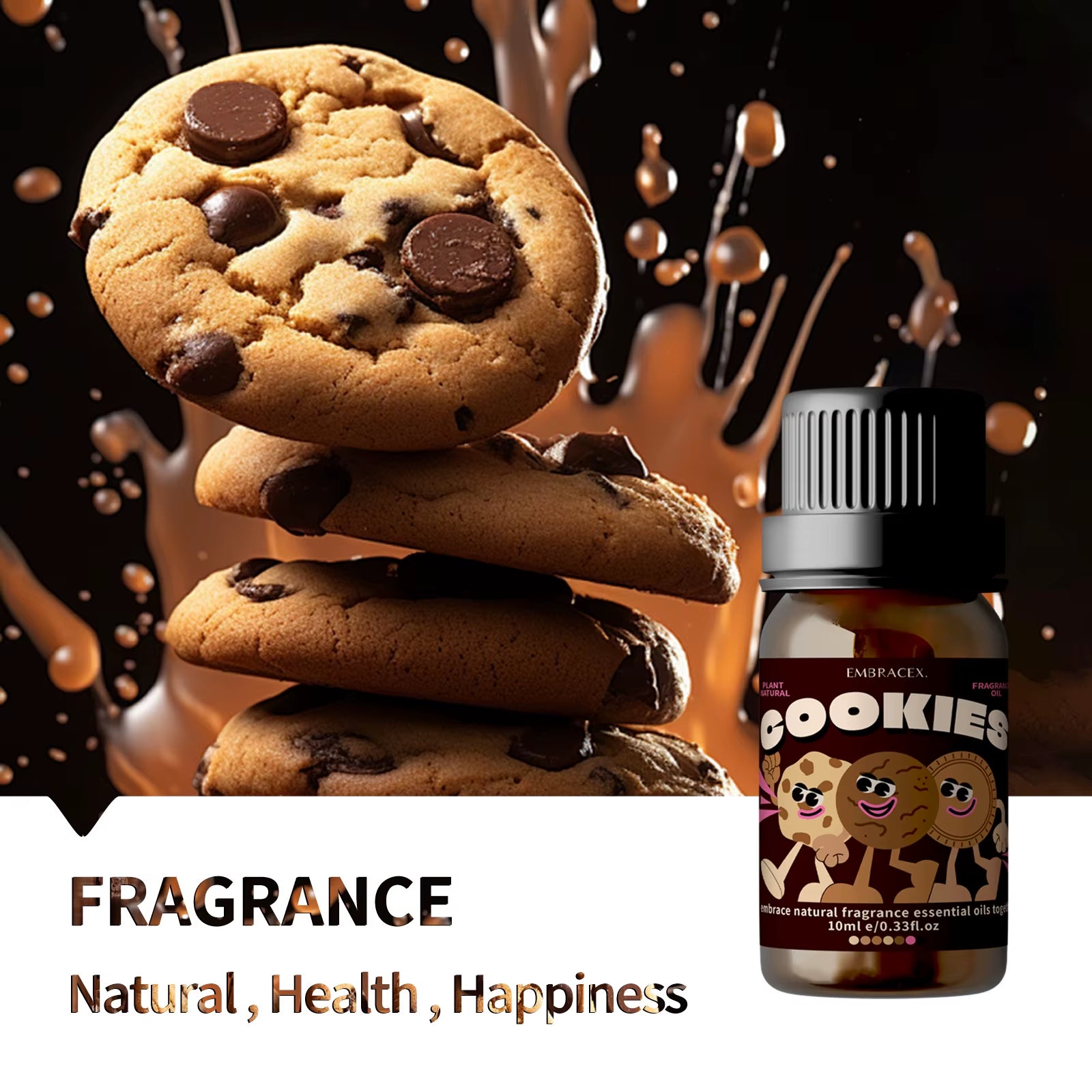 10Ml Cookies Perfume Cookies Fragrance Essential Oils Aromatherapy Gourmand Perfume for Diffusers Candle/Soap Making Skincare