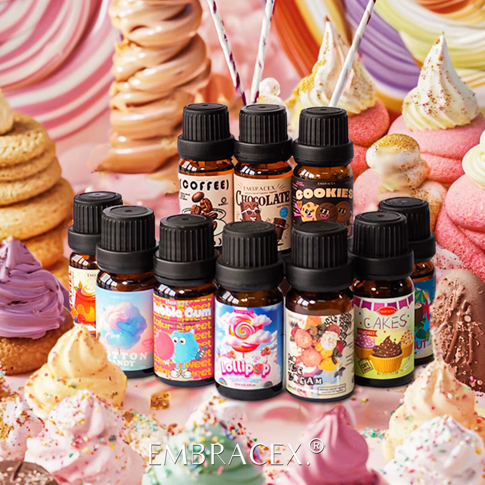 18 Typle Gourmet Essential Oils Perfumes Fragrance Is Long-Lasting for Skin、Diffusers、Candles Making Gifts for Women