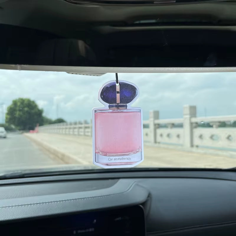 Pink Perfume Bottle Bow Car Incense Car Perfume Perfume Stick Fragrance Pendant Out of the Wind Mouth Bag