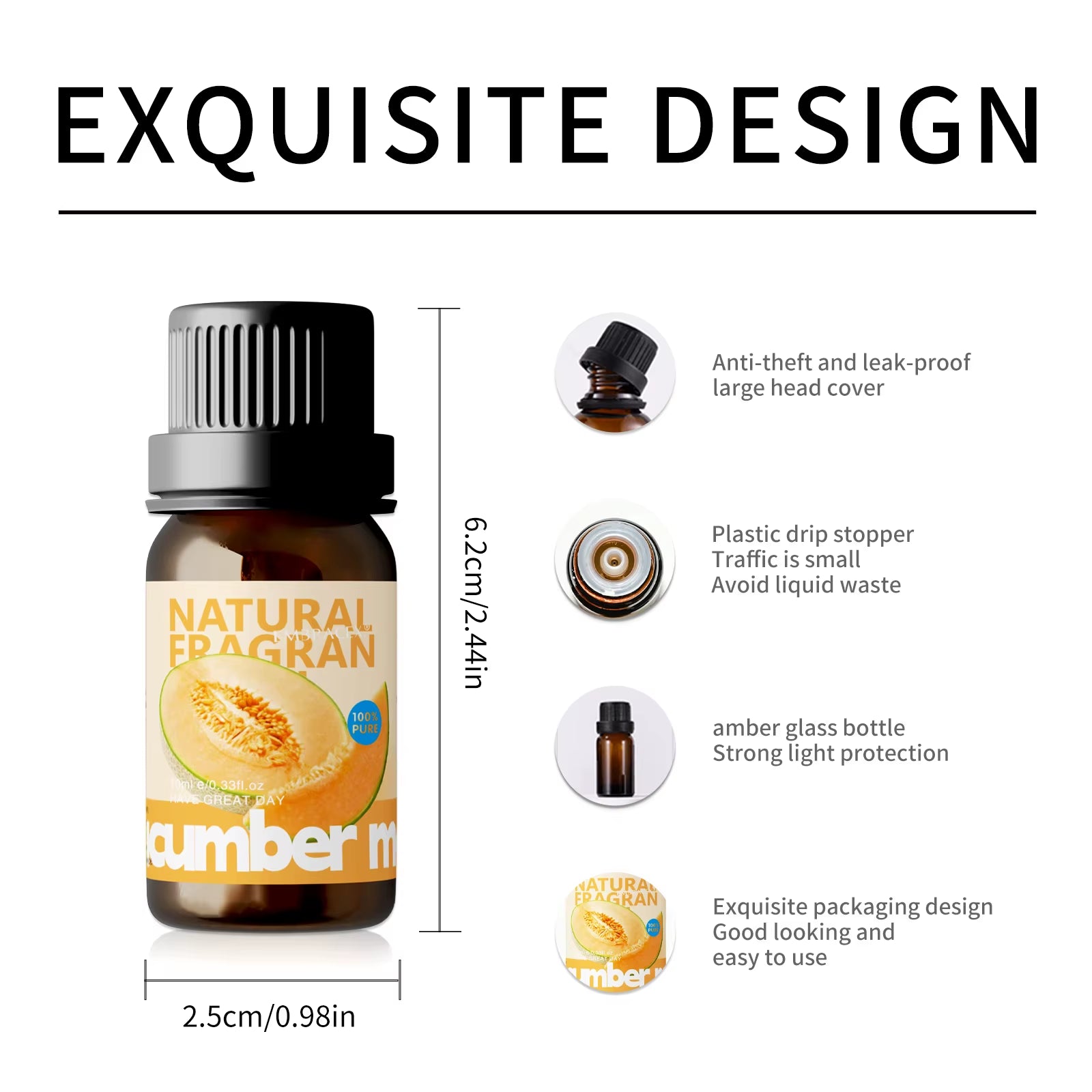 10Ml Cucumber Melon Essential Oils Cucumber Women'S Perfume Perfume Funny Gifts Perfume Aroma Diffuser Soap/Candle Making