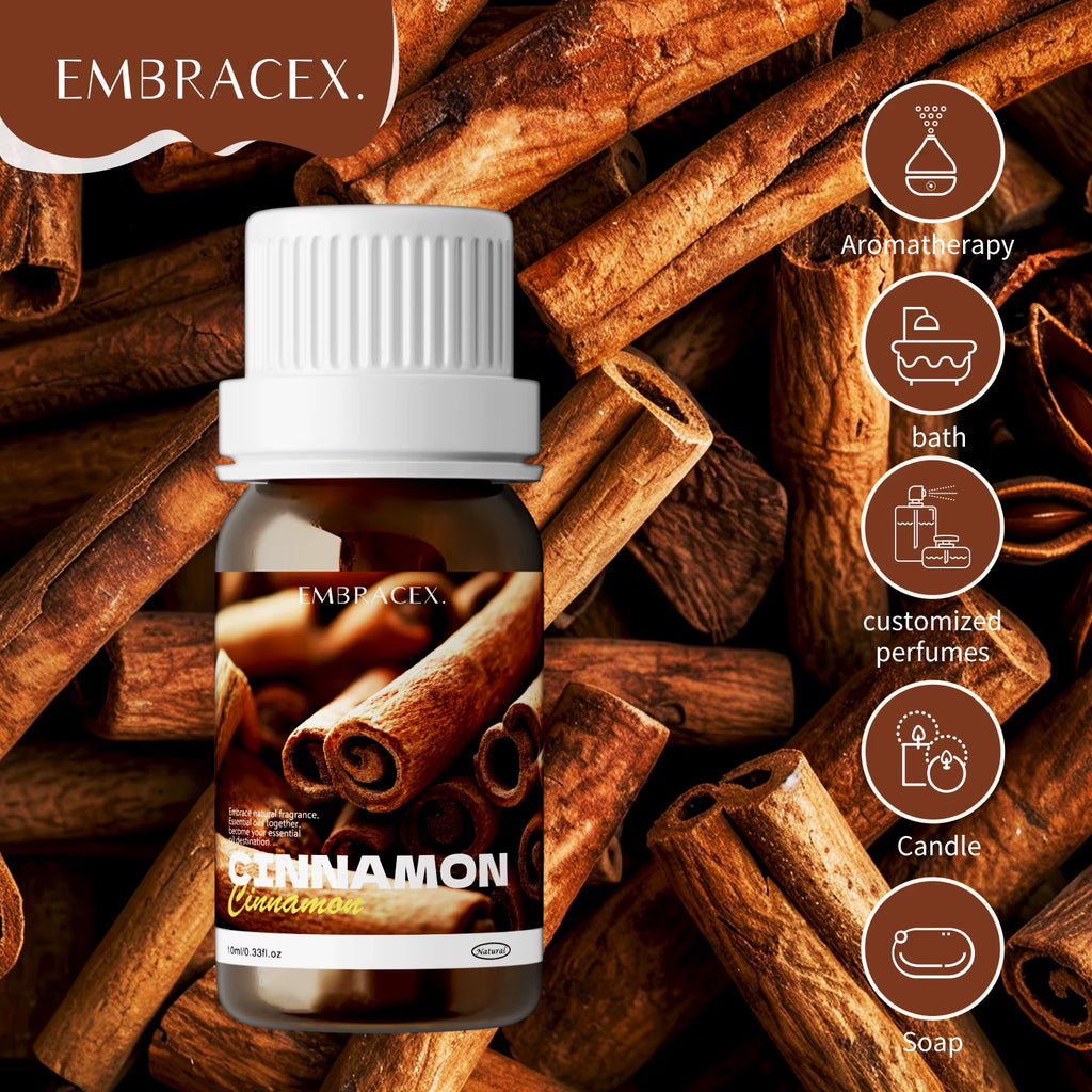 10Ml Cinnamon Oil 100% Natural Cinnamon Essential Oils Cinnamon Bark Essential Oil Skin & Hair Body & Candle Making Spicy Sweet
