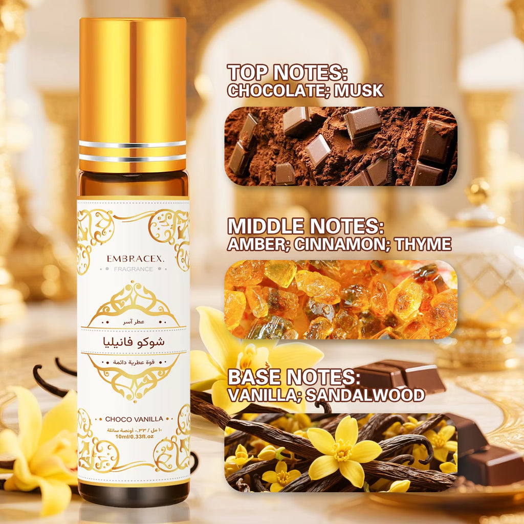10Ml Choco Vanilla Roller Essential Oil شوكو فانيليا Perfume Oil Skincare Nail Care Eid Al-Fitr Body Massage Long Lasting Scent