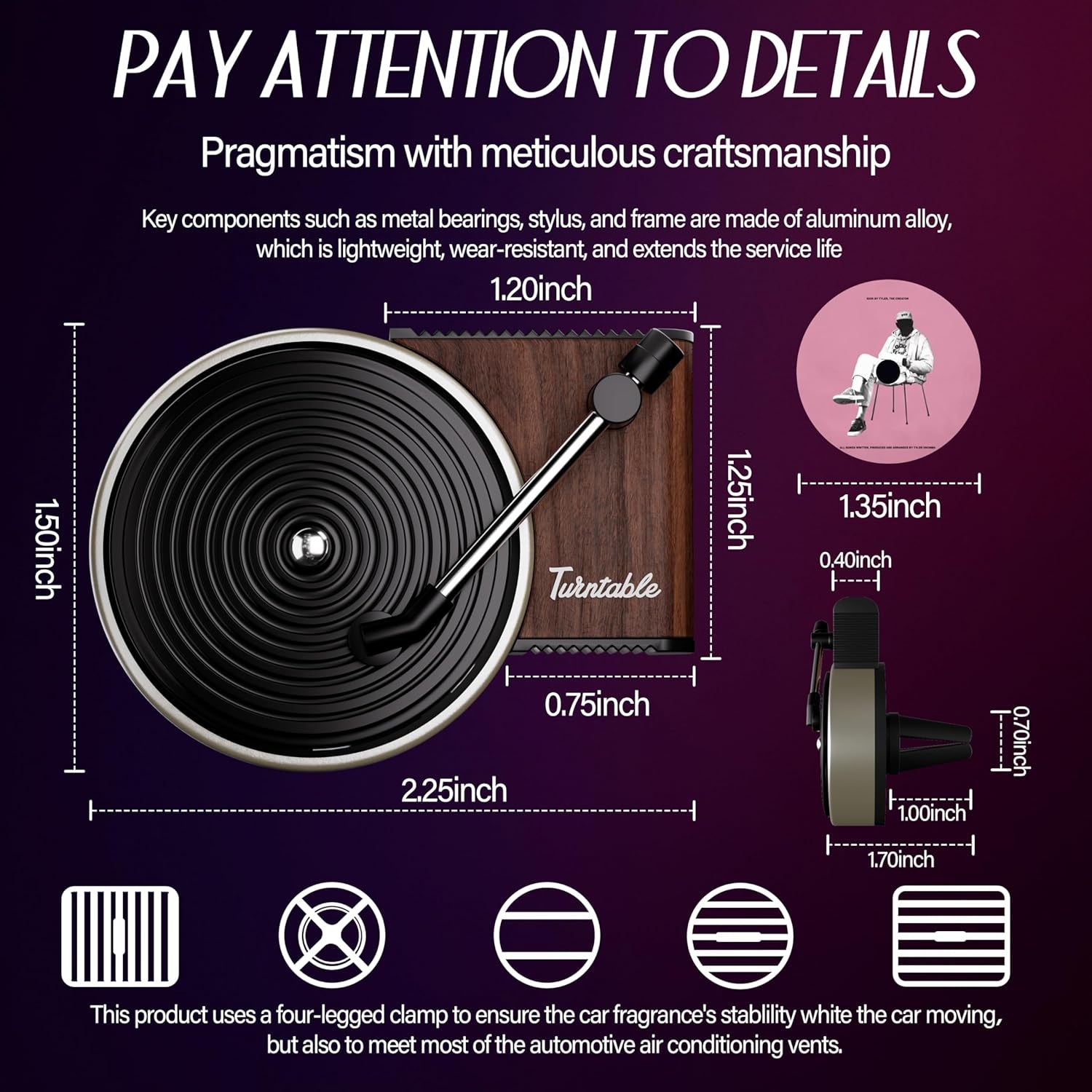 12Pcs Car Air Fresheners Vent Clips,Pop Singer Album Cover Record Player Car Fresheners for Women, Car Inter Accessories Music Lover Gift. (Fashion)