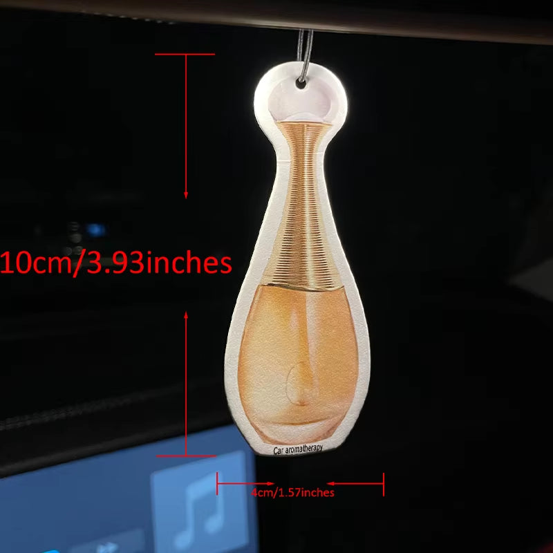 Gilt Perfume Bottle Glass Car Incense Car Perfume Perfume Lasting Stay Pendant Air Outlet Perfume Bag