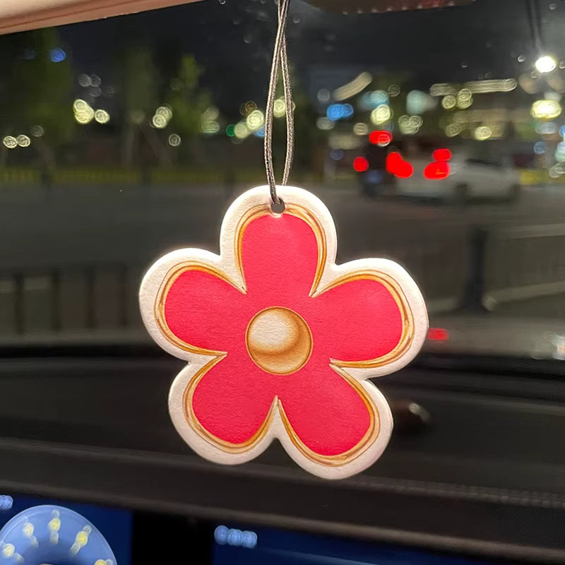 Car Aromatherapy Perfume Air Freshener Japanese Cartoon Animation Rearview Mirror Fragrance Pendant Toilet Air Vent Flowers