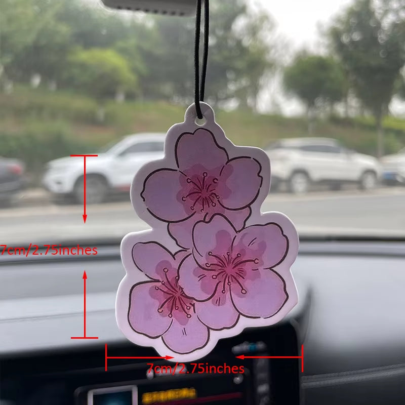 Car Aromatherapy Perfume Air Freshener Japanese Cartoon Anime Rearview Mirror Fragrance Pendant Air Outlet Pink Sakura