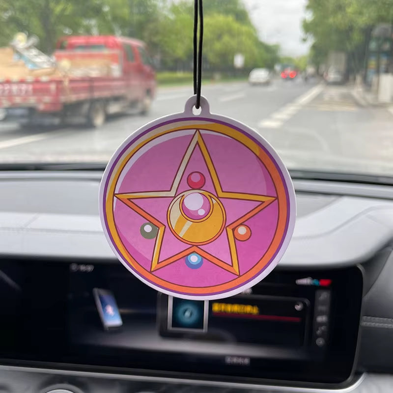 Car Aromatherapy Perfume Air Freshener Japanese Cartoon Animation Rearview Mirror Fragrance Pendant Toilet Air Outlet Five-Point