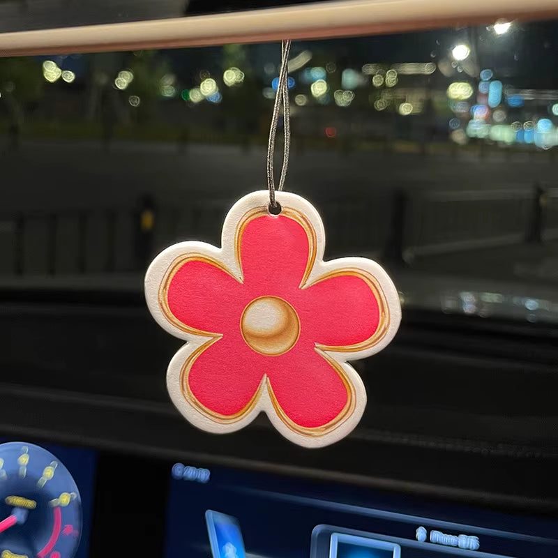 Car Aromatherapy Perfume Air Freshener Japanese Cartoon Animation Rearview Mirror Fragrance Pendant Toilet Air Vent Flowers