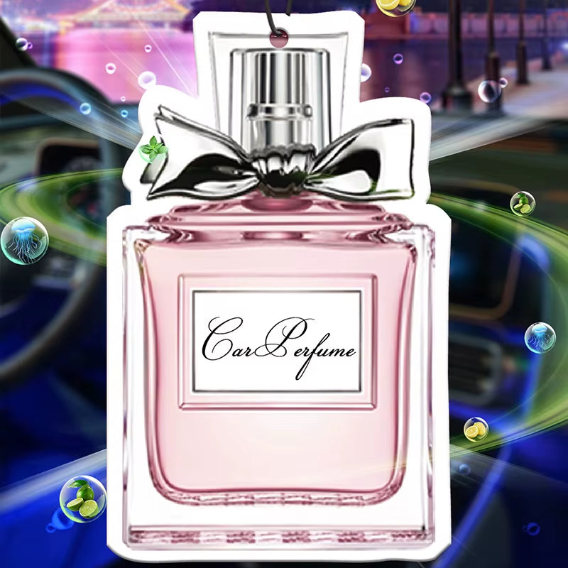 Car Aromatherapy Perfume Air Freshener Japanese Cartoon Anime Rearview Mirror Fragrance Pendant Toilet Air Outlet Pink Bottle