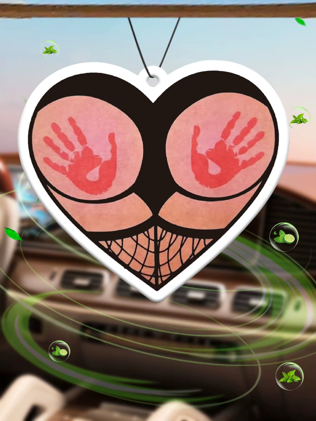Sexy Person with Red Handprints on Both Sides of Their Buttocks Wearing Sexy Fishnet Stockings, Car Air Freshener, Wardrobe Air Freshener, Perfume, Rearview Mirror Decoration, Car Accessories Interior Pendant, Natural Fragrance to Purify the Air, Anime Cartoon Toilet Sachet, Living Room Office Room Bedside Hanging Ornament