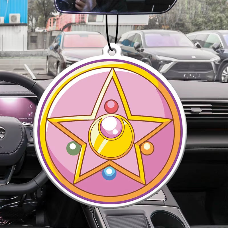 Car Aromatherapy Perfume Air Freshener Japanese Cartoon Animation Rearview Mirror Fragrance Pendant Toilet Air Outlet Five-Point