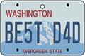 Washington - Best Dad License Plate Car Air Freshener (Fun Birthday/Father'S Day/Xmas Christmas Stocking Filler/Secret Santa/Novelty Scented Gift)