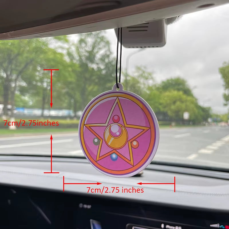 Car Aromatherapy Perfume Air Freshener Japanese Cartoon Animation Rearview Mirror Fragrance Pendant Toilet Air Outlet Five-Point