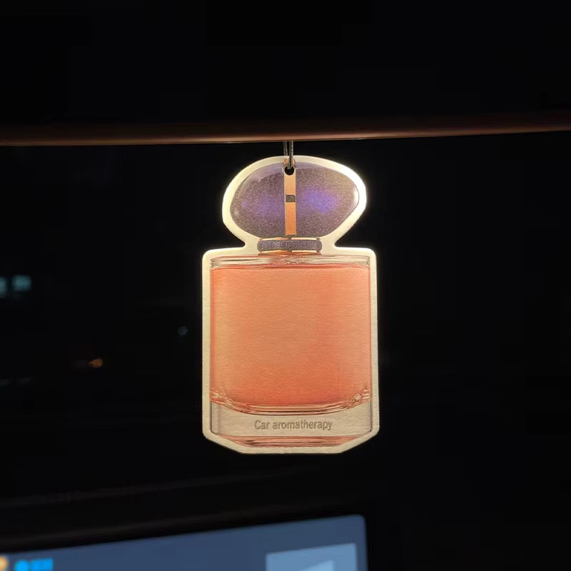 Pink Perfume Bottle Bow Car Incense Car Perfume Perfume Stick Fragrance Pendant Out of the Wind Mouth Bag