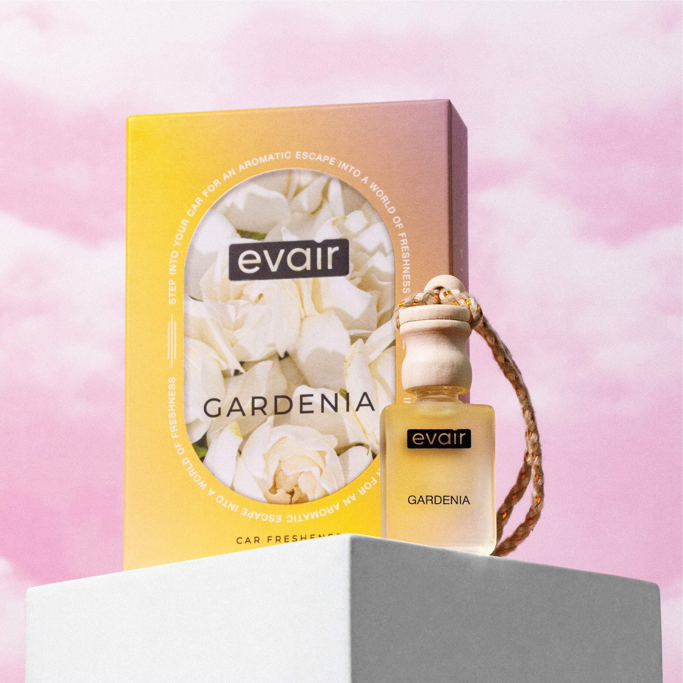 Evair Gardenia Car Freshner, Hanging Car Diffuser with Essential Oils, Pack of 1