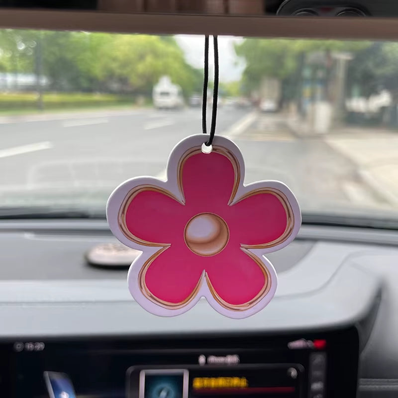 Car Aromatherapy Perfume Air Freshener Japanese Cartoon Animation Rearview Mirror Fragrance Pendant Toilet Air Vent Flowers