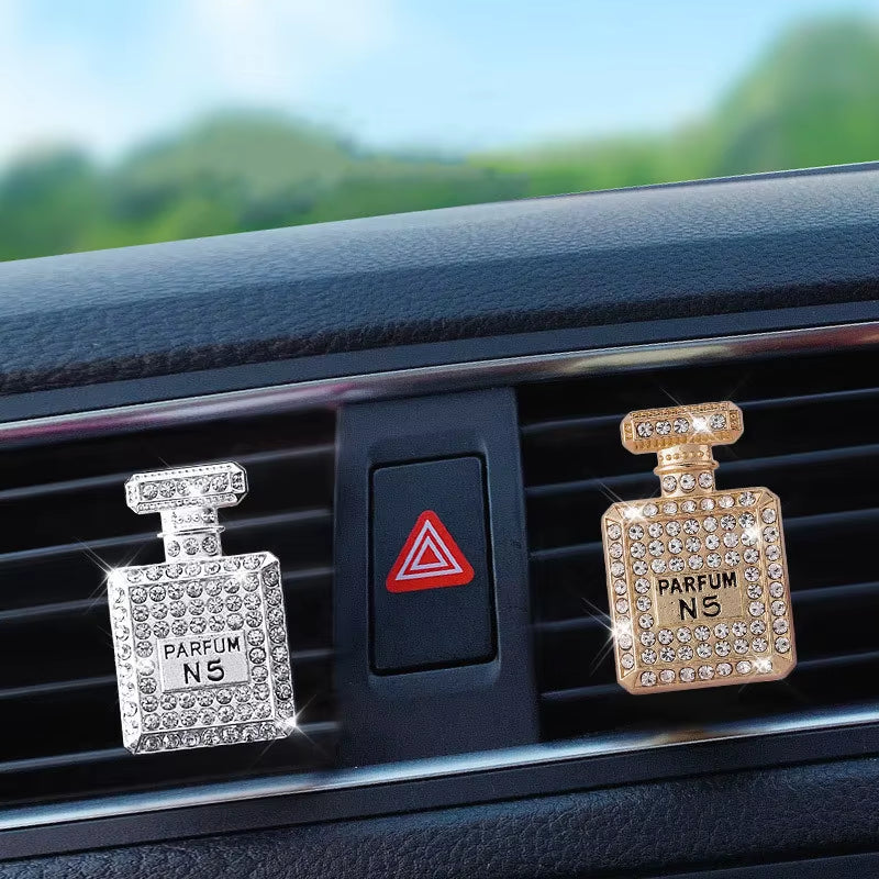 Inlay Water Drill Perfume Bottle Car Air Conditioning Outlet Perfume Car Perfume Car Interior Accessories Car Fragrance