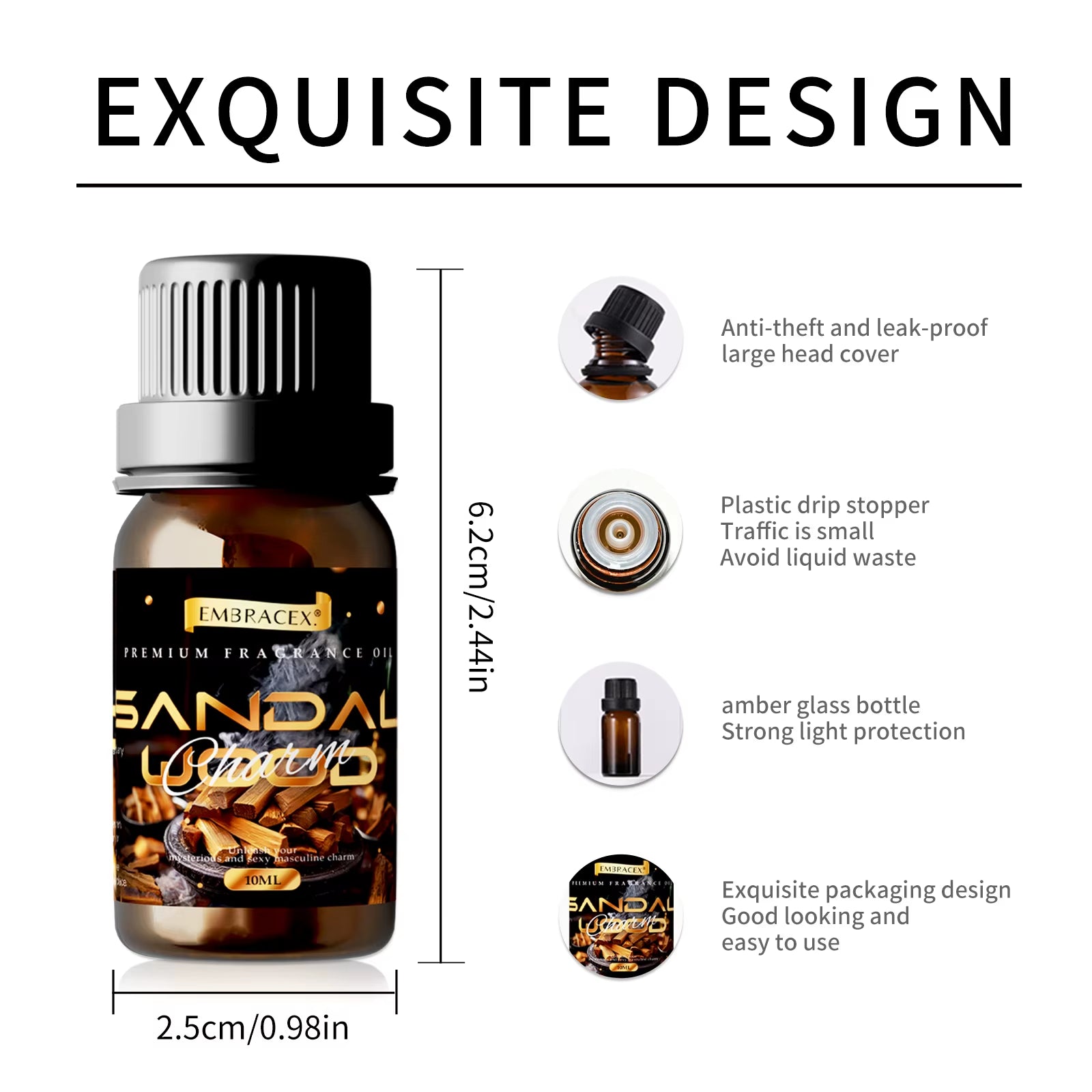 10Ml Sandalwood Essential Oil Men'S Essential Oils DIY Candle/Soap for Perfume Making Skin Hair Care Gifts for Father/Brother