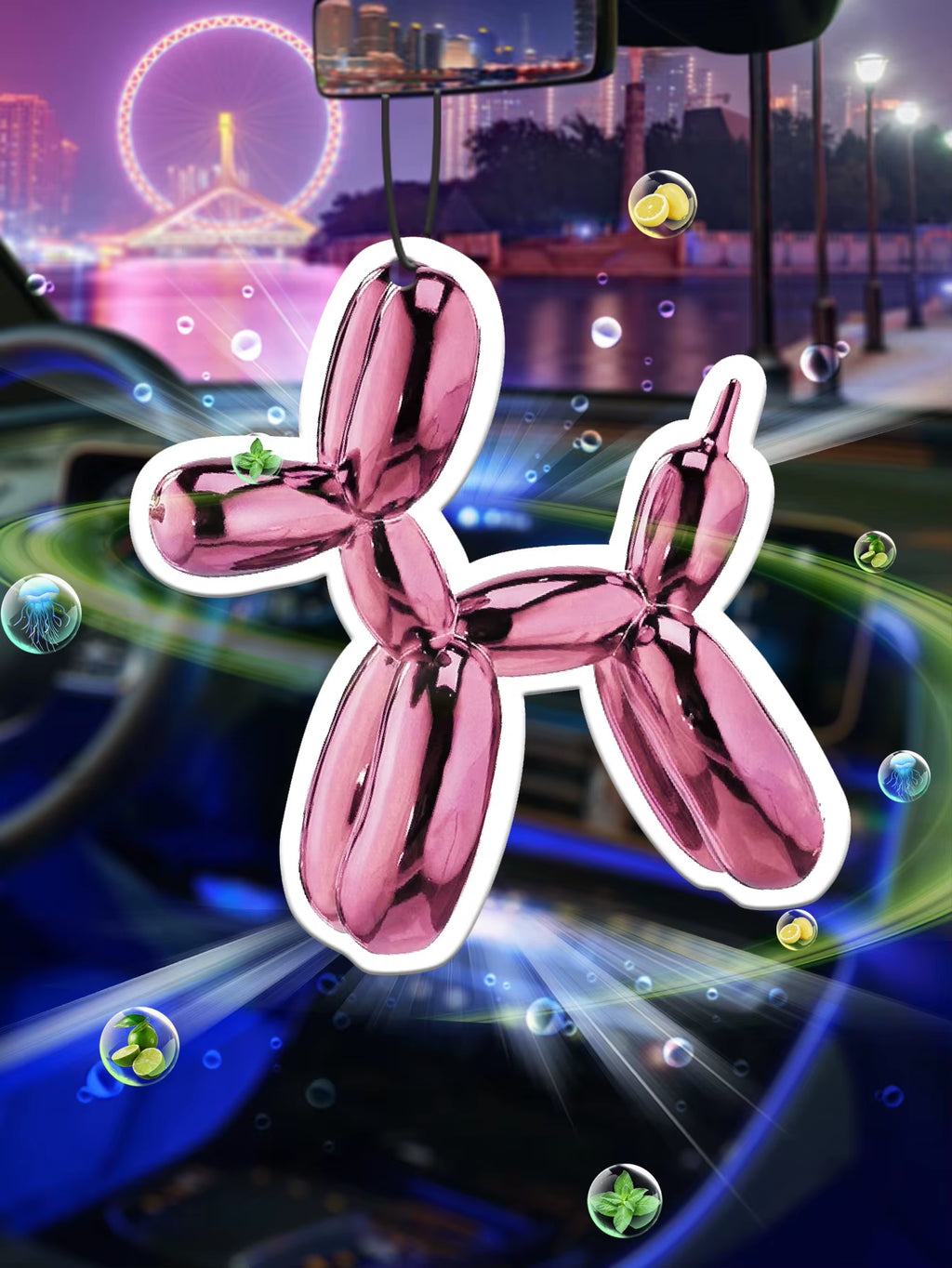 Car Aromatherapy Perfume Air Freshener Japanese Cartoon Animation Rearview Mirror Fragrance Pendant Toilet Air Vent Red Dog