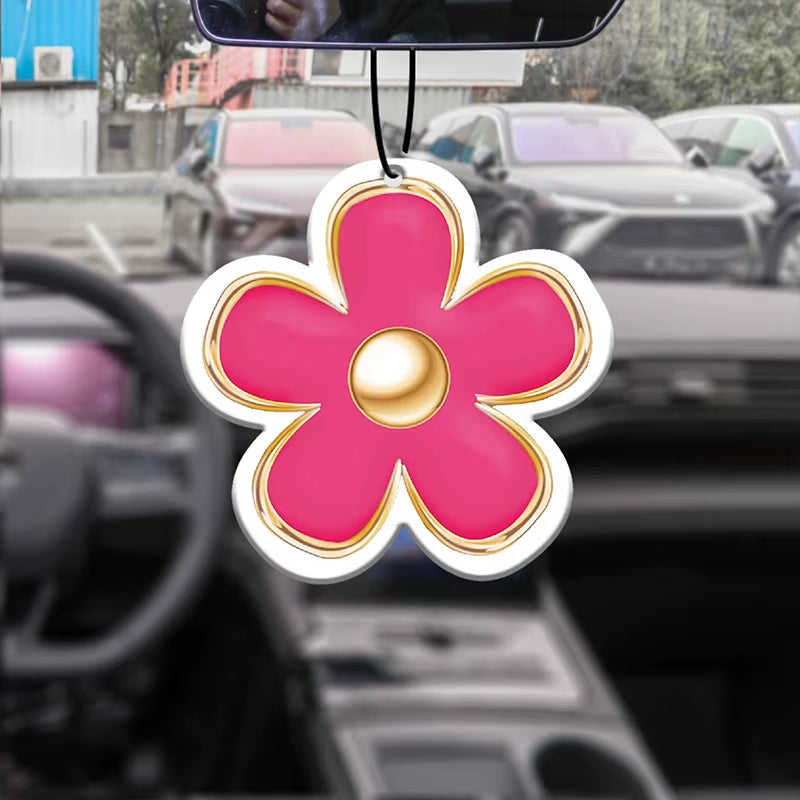 Car Aromatherapy Perfume Air Freshener Japanese Cartoon Animation Rearview Mirror Fragrance Pendant Toilet Air Vent Flowers
