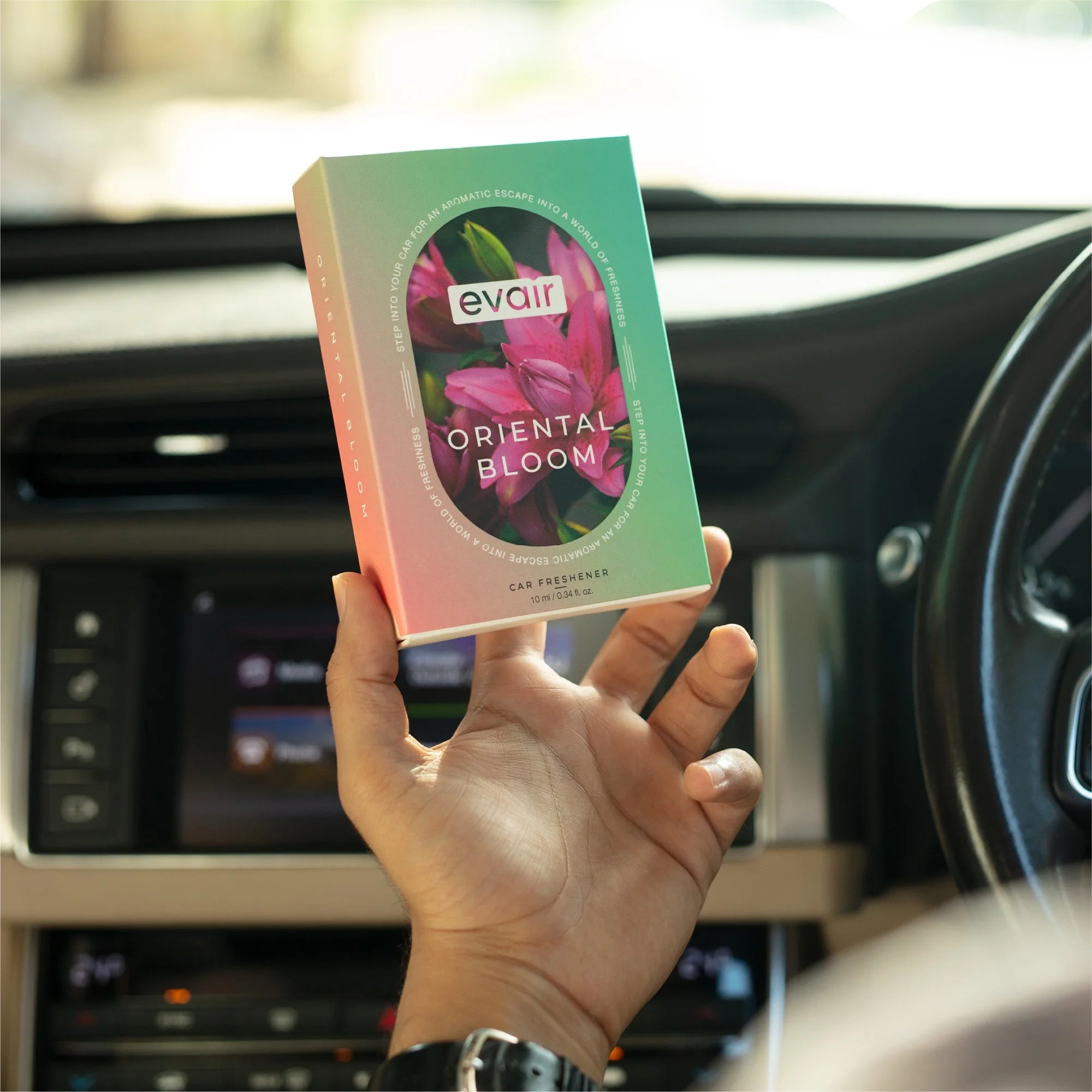 Evair Long-Lasting Automotive Air Fresheners, Glass Oriental Bloom