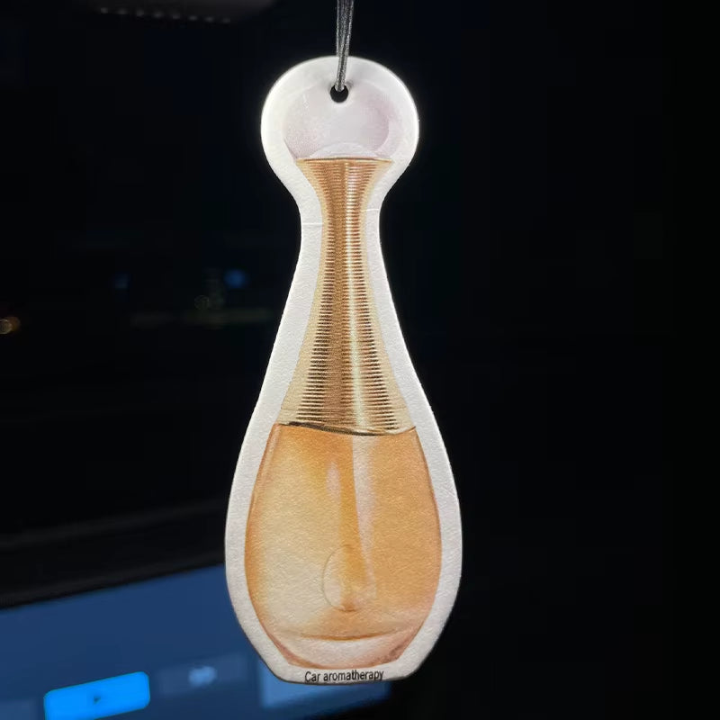 Gilt Perfume Bottle Glass Car Incense Car Perfume Perfume Lasting Stay Pendant Air Outlet Perfume Bag