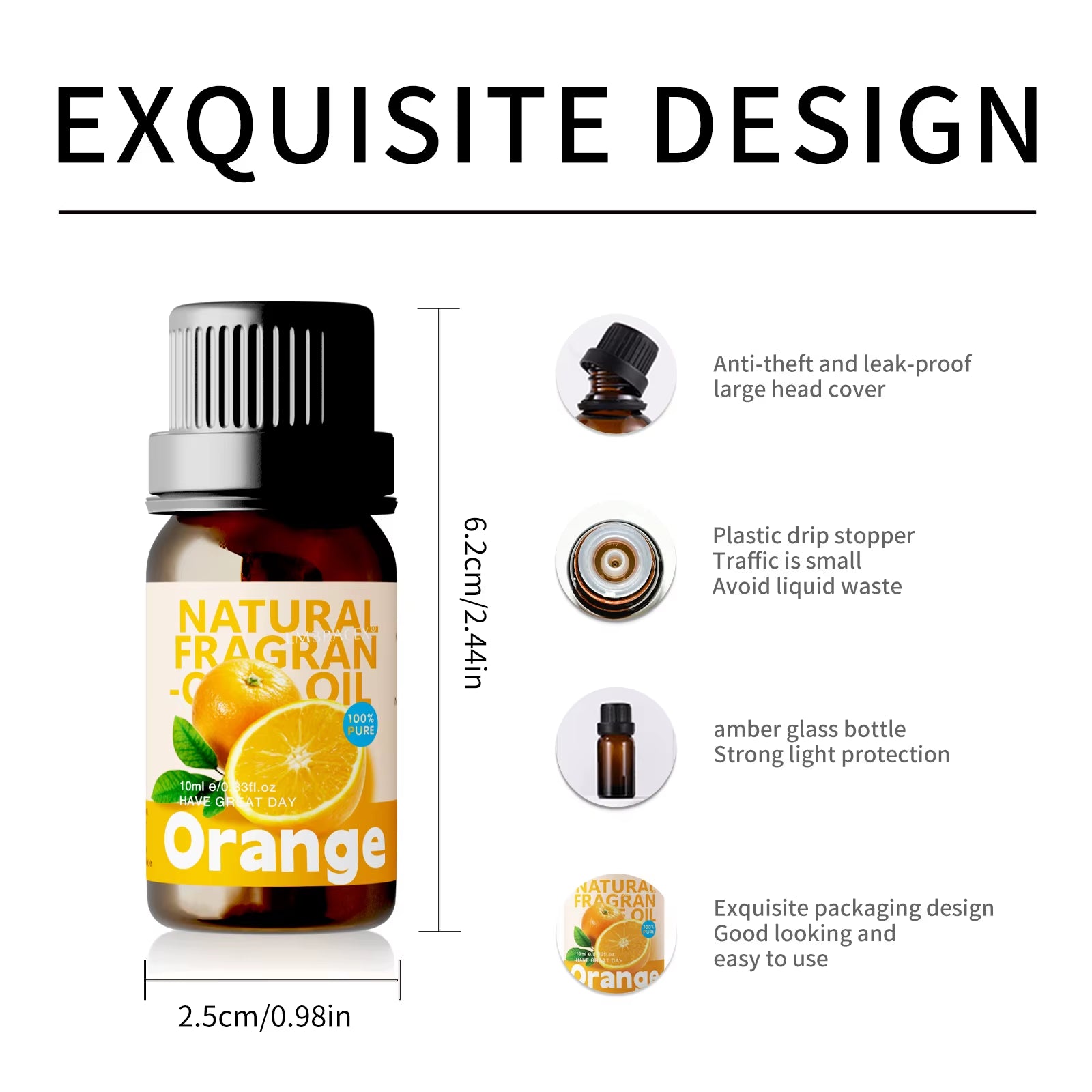 10Ml Orange Essential Oils Orange Perfume Funny Gifts Perfume Aroma Diffuser Soap/Candle Making Sleep
