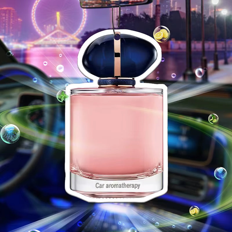 Pink Perfume Bottle Bow Car Incense Car Perfume Perfume Stick Fragrance Pendant Out of the Wind Mouth Bag