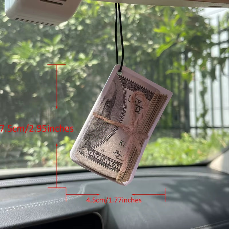 US Dollar Coins Funny and Interesting Car Perfume Aromatherapy Tablets Air Freshener Rearview Mirror Pendant Pendant Cartoon