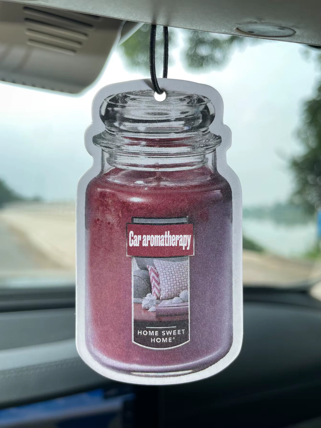 Pink Fragrance Glass Bottle Car-Mounted Aromatherapy Car Perfume Perfume Long-Lasting Fragrance Pendant Out of the Mouth Bag