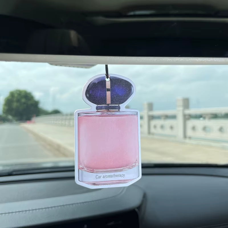 Pink Perfume Bottle Bow Car Incense Car Perfume Perfume Stick Fragrance Pendant Out of the Wind Mouth Bag