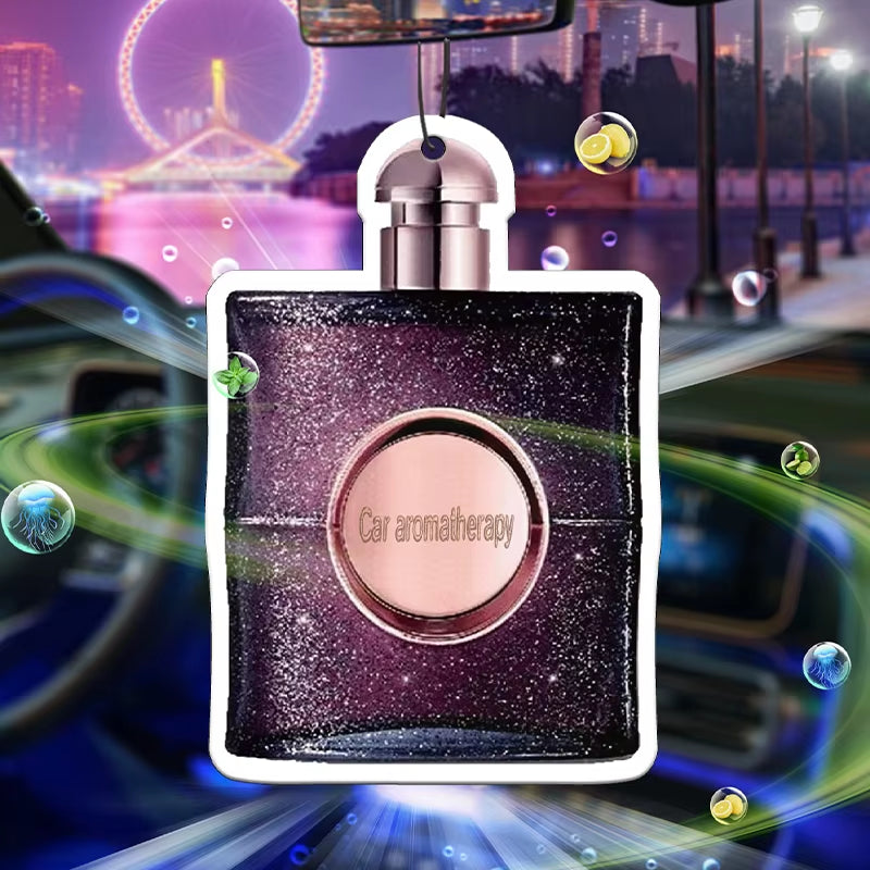 Purple Perfume Bottle Glass Car-Mounted Aromatherapy Car Perfume Perfume Long-Lasting Fragrance Pendant Piece Out of the Mouth F