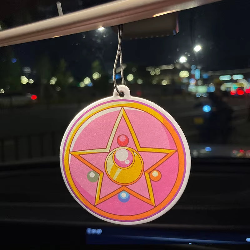 Car Aromatherapy Perfume Air Freshener Japanese Cartoon Animation Rearview Mirror Fragrance Pendant Toilet Air Outlet Five-Point