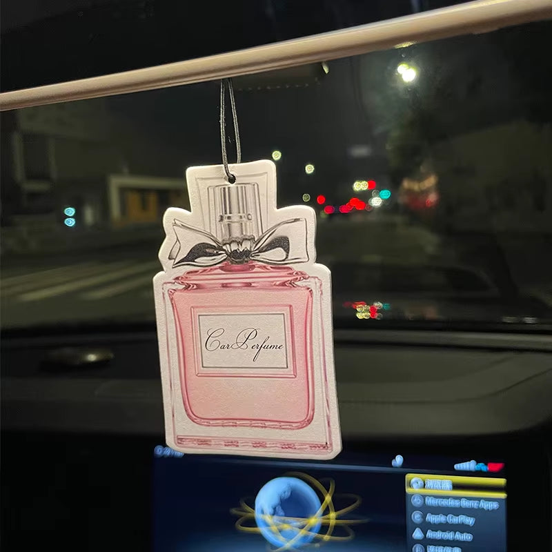 Car Aromatherapy Perfume Air Freshener Japanese Cartoon Anime Rearview Mirror Fragrance Pendant Toilet Air Outlet Pink Bottle