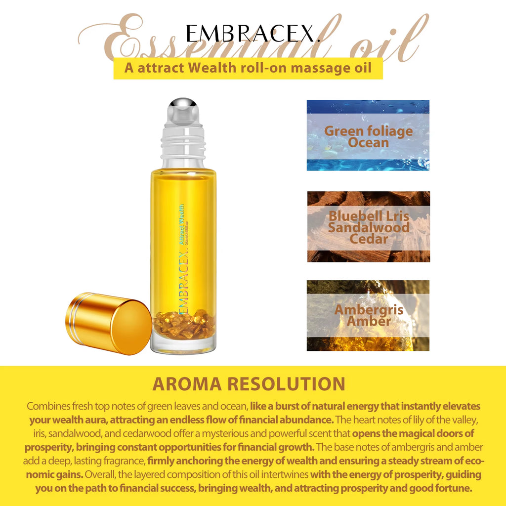 20Ml Attract Wealth Perfume Essential Oil Rollerball Perfume Holiday Gifts Roller Perfume Attract More Money