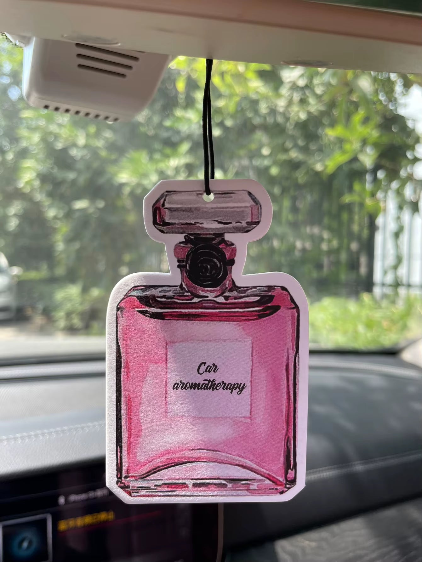 Car Aromatherapy Perfume Air Freshener Japanese Cartoon Anime Rearview Mirror Fragrance Pendant Toilet Air Outlet Pink Bottle