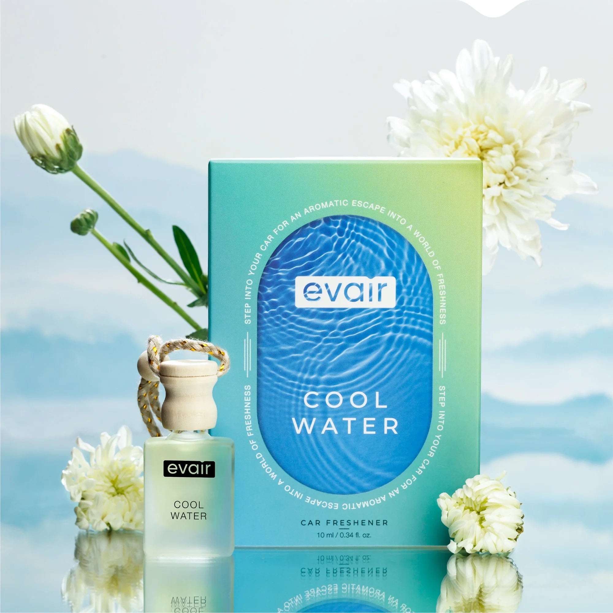 Cool Water Car Freshener, Hanging Car Diffuser with Essential Oils, Pack of 1