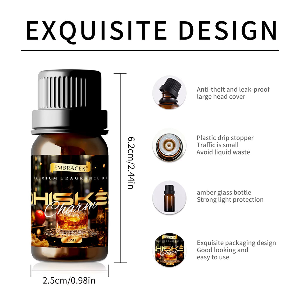 10Ml Whiskey Essential Oil Men'S Essential Oils Perfume Oils Massage Oil DIY Candle/Soap Skin Hair Care Gifts for Father/Husband
