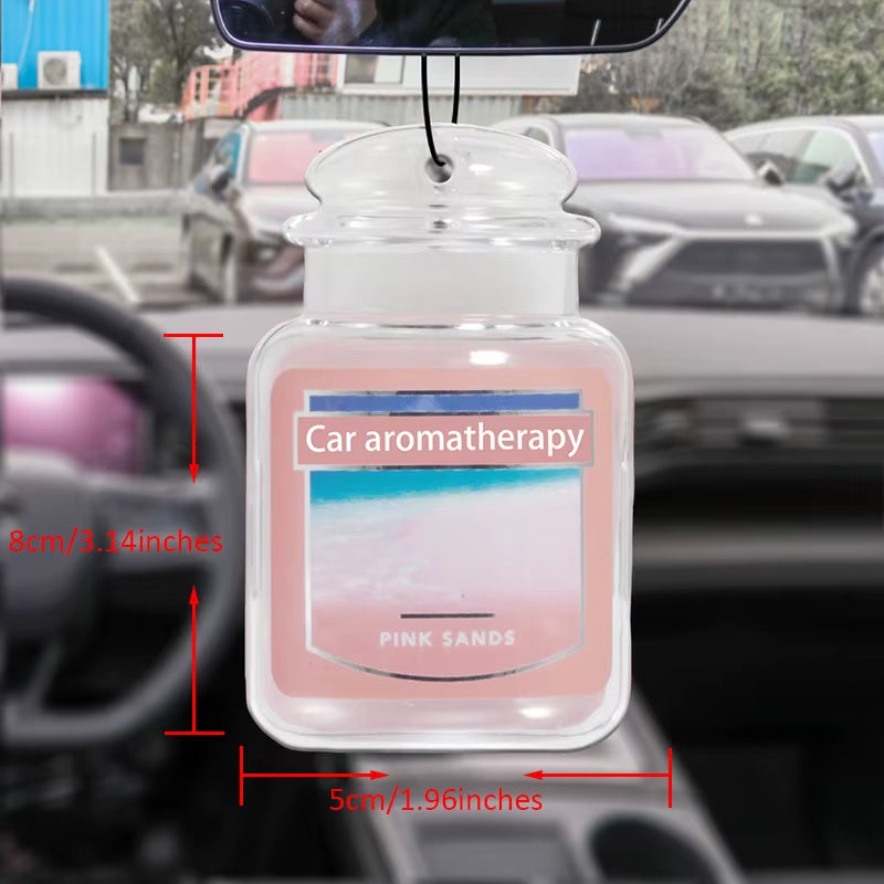 Car Aromatherapy Perfume Air Freshener Japanese Cartoon Animation Rearview Mirror Fragrance Pendant Toilet Air Vent Pink Beach