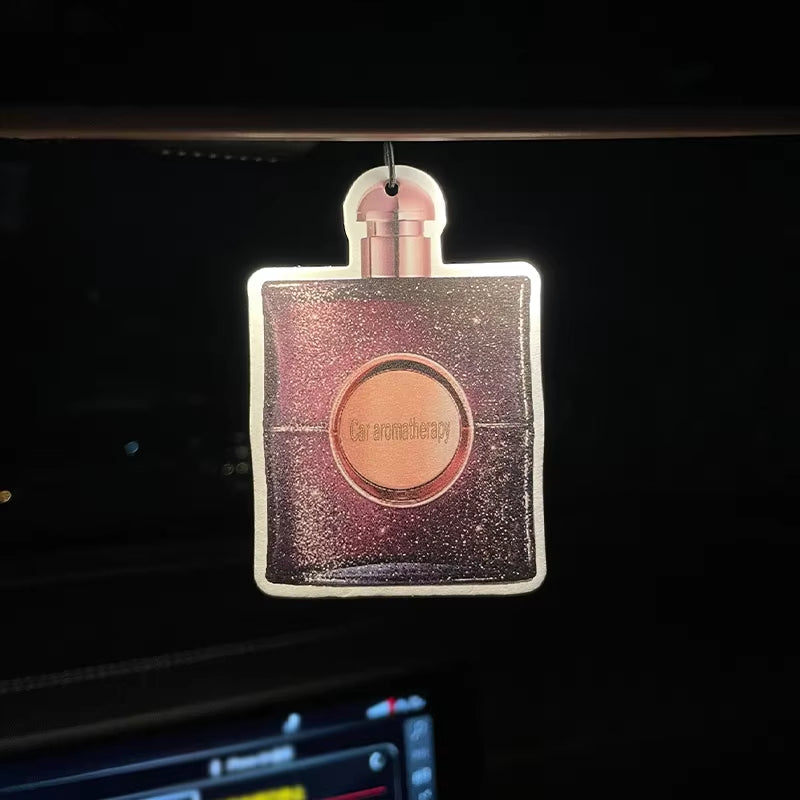 Purple Perfume Bottle Glass Car-Mounted Aromatherapy Car Perfume Perfume Long-Lasting Fragrance Pendant Piece Out of the Mouth F